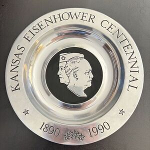 VINTAGE KANSAS EISENHOWER CENTENNIAL 1890 - 1990 COMMEMORATIVE PLATE NUMBER 483‎